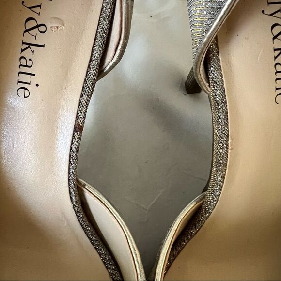 Kelly & Katie Silver Gold Peep Toe Gold/silver Wedding Prom Heels Sz 7.5 SPARKLY - Picture 13 of 16